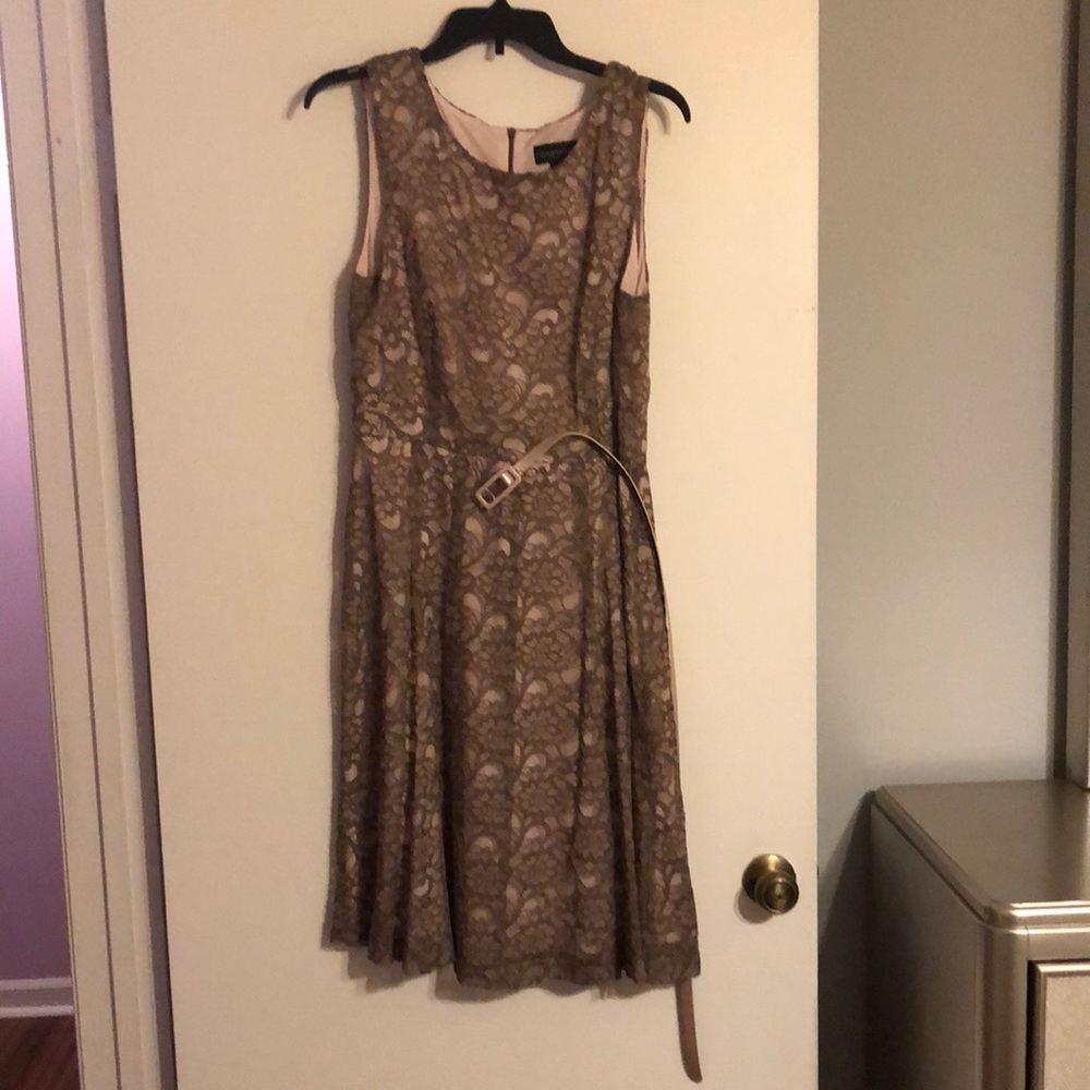 Connected Apparel, size 12, back zip up lined lace dress.
